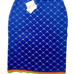 Antthony Blue Patterned Midi Skirt